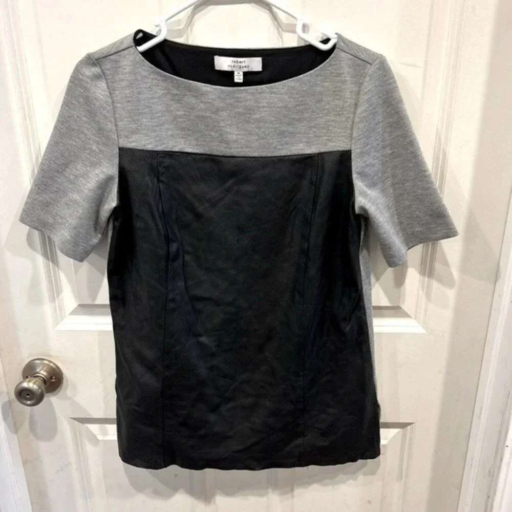 Robert Rodriguez Perforated‎ Leather Front Top Medium